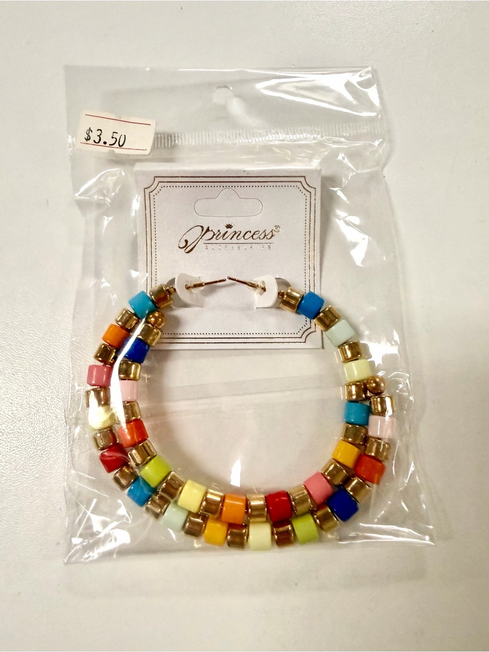 Prince Colorful Beaded Hoop Earrings with Gold Accents